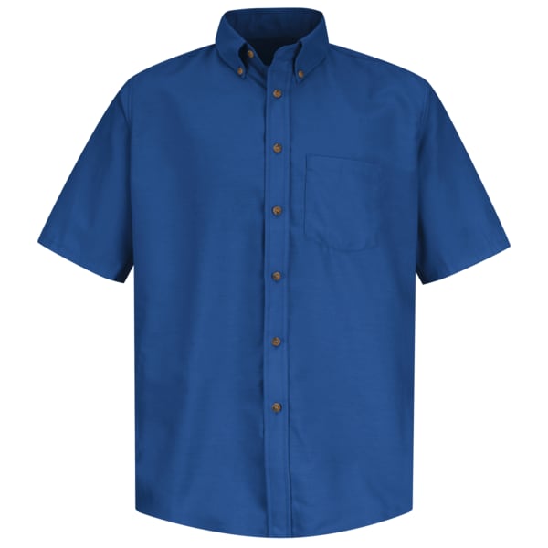Red Kap Men's Mns Ss Button Down Poplin Shirt, Rb, L, Cotton/Polyester, Buttons Closure, 1 Pocket(s), Blue - SP80RB SS L