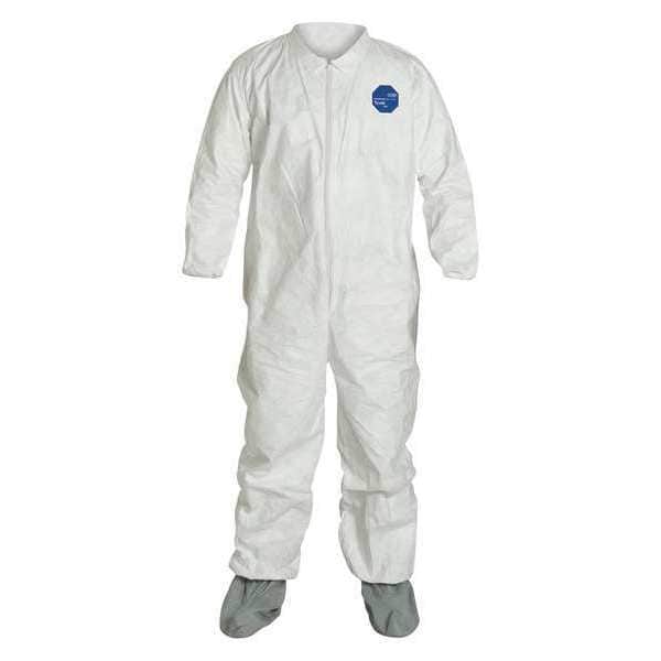 Dupont Tyvek 400 Disposable Coverall, Tyvek(R) 400, 1.2 oz Fabric Weight, 34 1/2 in Inseam, White, 25 PK - TY121SWH6X0025NS