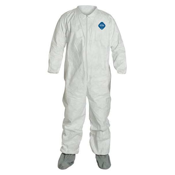 Dupont Tyvek 400 Disposable Coverall, Tyvek(R) 400, 1.2 oz Fabric Weight, 34 1/2 in Inseam, White, 25 PK - TY121SWH6X0025NS