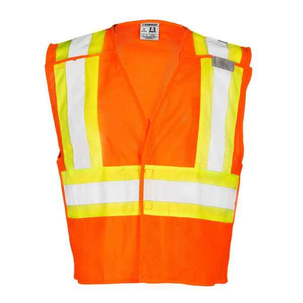 Kishigo Medium Class 2 Fleece Breakaway High Visibility Vest, Orange - 1176-M