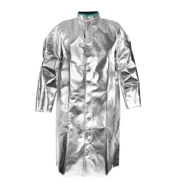 National Safety Apparel Aluminized Coat, L, 19 oz Carbon Kevlar(R), Snaps Closure - C22NLLG45