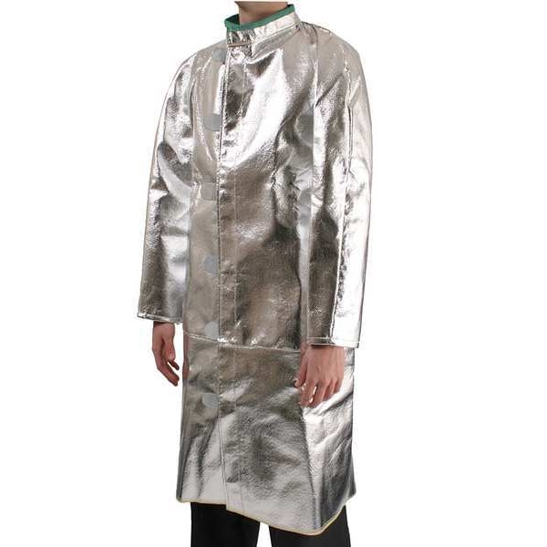National Safety Apparel Aluminized Coat, L, 19 oz Carbon Kevlar(R), Snaps Closure - C22NLLG45