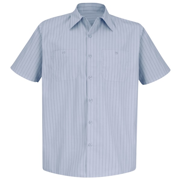 Red Kap Men's Short Sleeve Striped Work Shirt, 65% Polyester/35% Cotton, Buttons Closure, 4XL - SP20BB SS 4XL