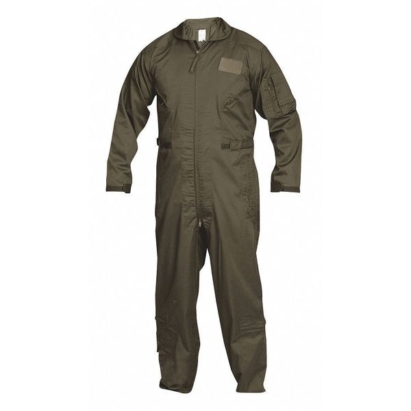 Tru-Spec Flight Suit, 65% Polyester/35% Cotton Twill, 6.5 oz Fabric Weight, 32 in Inseam, Sage, L Regular - 2656
