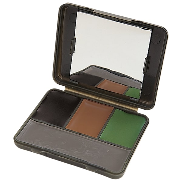 Vanish Camo Face Paint Compact with Mirror, 4-Colors, Black, Brown, Gray, & Olive - 6115