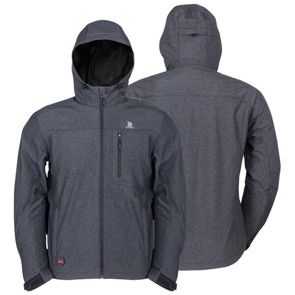 Mobile Warming Men's Adventure Heated Jacket, Heather Gray, , 7.4 2XL - MWMJ10220620