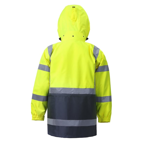 2W International Hi-Vis Parka, 100% Polyester Oxford with PU coating., Lime, M - 360C-3 M