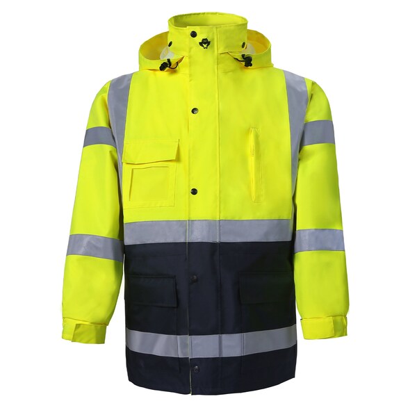 2W International Hi-Vis Parka, 100% Polyester Oxford with PU coating., Lime, M - 360C-3 M