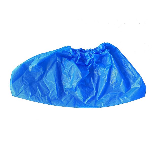Condor Disposable Shoe Covers, Polyethylene, Blue, Slip Resistant Sole: No , XL - 817J85