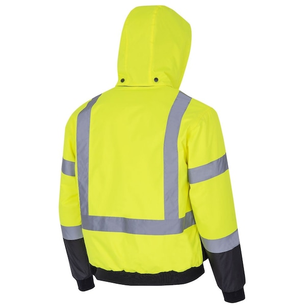 Pioneer High Visibility Waterproof Heated Bomber Jacket, Polyester, Yellow, 4XL - V1210160U-4XL