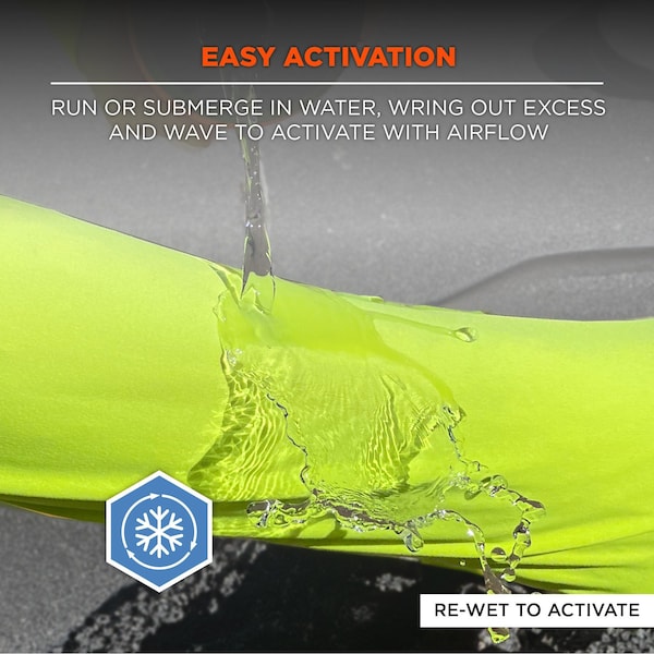 Ergodyne XL Lime Class 2 Hi-Vis Sun Shirt Cooling UV-Protection - 6688