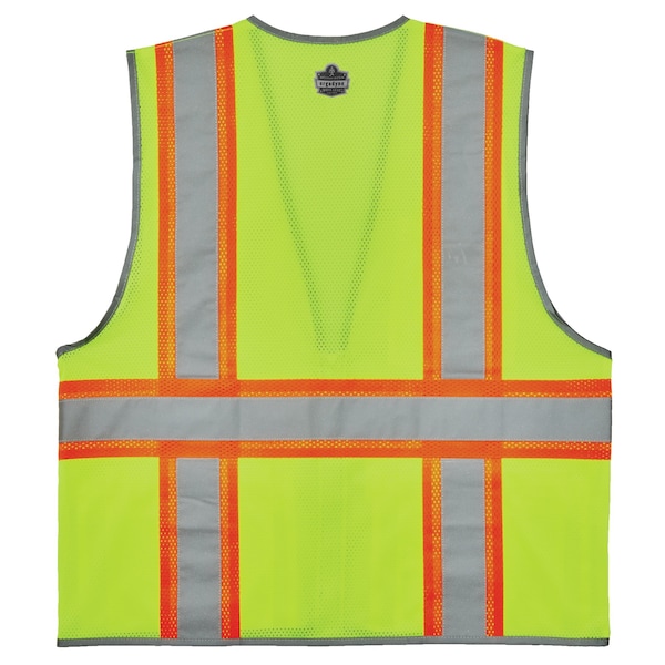 Ergodyne Two-Tone Hi-Vis Safety Vest M Class 2 H Back, , Zipper 6 Pockets, 2 Mic Tab, ID Window - 8246Z-S