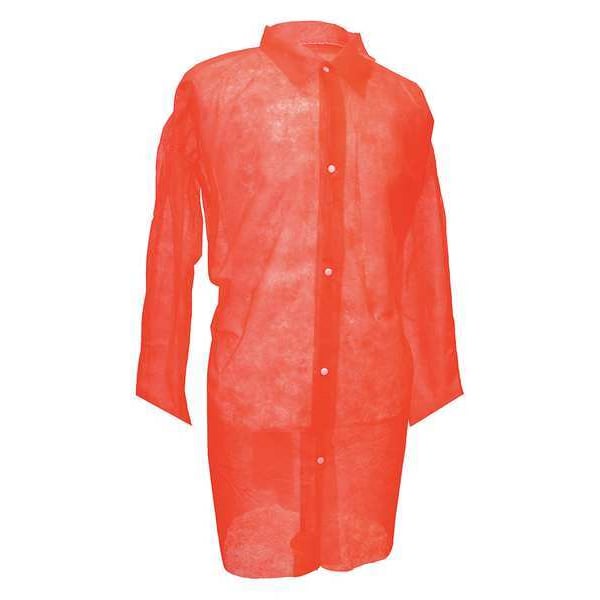 Action Chemical Disposable Lab Coat, Polypropylene, Snaps Closure, Red, 3XL, 30 PK - PP110R-3X