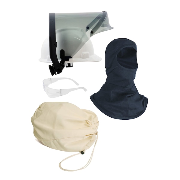 National Safety Apparel PureView Head Protection Kit, 12 cal/sq cm, HRC 2, Hard Hat, Faceshield, Safety Glasses, Balaclava - KITHP12PV