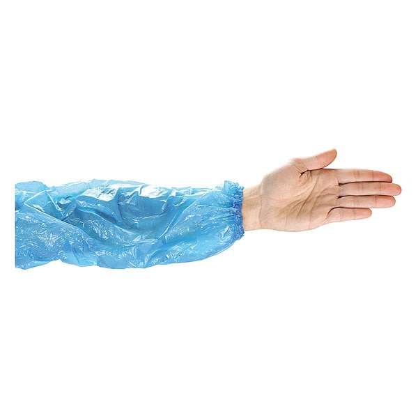 Pip Disposable Sleeve, 18 in Length, 1 mil Thick, Serged Seam, Blue, 1000 PK - 2418PEB