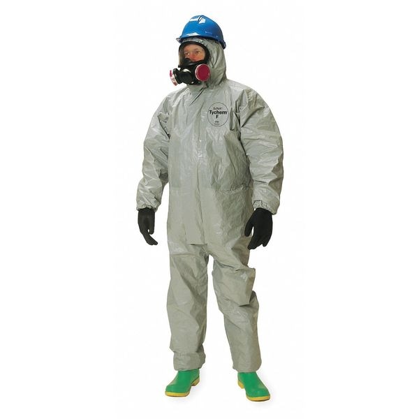 Dupont Chemical Resistant Coverall, Hooded, 2XL, Tychem(R) 6000, Zipper, Elastic Cuff, Elastic Ankle, 6 PK - TF145TGY2X000600