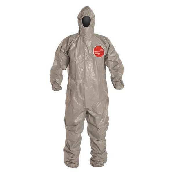Dupont Chemical Resistant Coverall, Hooded, 2XL, Tychem(R) 6000, Zipper, Elastic Cuff, Elastic Ankle, 6 PK - TF145TGY2X000600