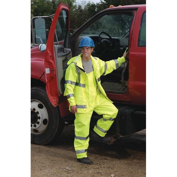 Tingley Rain Bib Overall, Polyester/Polyurethane, 31 in Inseam, 40 in to 42 in Waist, 12 mil Thickness, XL - O24122