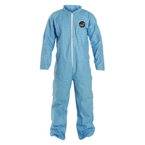 Dupont Coveralls, LG, 29 in Inseam, ProShield(R) 6 SFR, Zipper - TM120SBULG002500