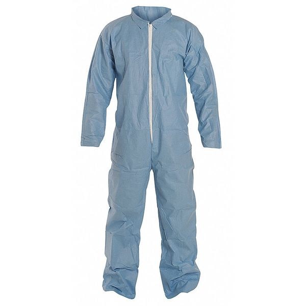 Dupont Coveralls, LG, 29 in Inseam, ProShield(R) 6 SFR, Zipper - TM120SBULG002500