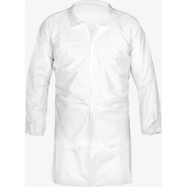 Lakeland Labcoat, snap front, no pockets, long sleeve, serged seam, white, MicroMax(R) NS, Snaps Closure - CTL140-3X