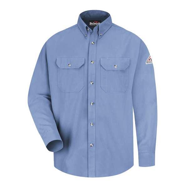 Bulwark Men's Flame-Resistant Collared Shirt, 9 cal/sq cm, L, CoolTouch 2 - SMU2LB RG L