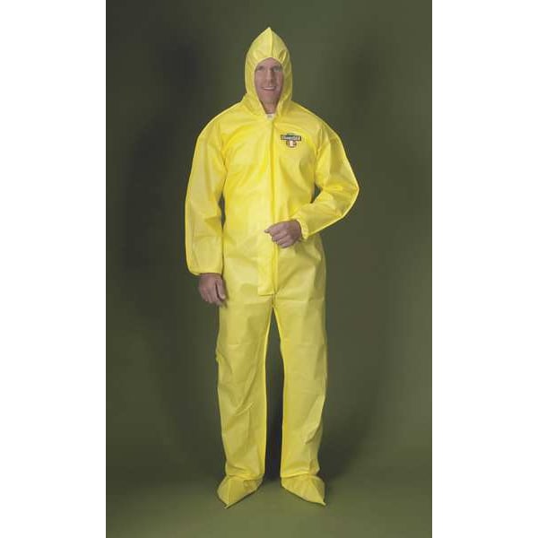 Lakeland Disposable Coverall, Hooded, XL, Non-Woven Laminate Polyethylene/Polypropylene, Zipper, Bound Seam - PBLC55414-XL