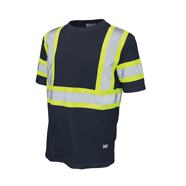 Tough Duck S/S Safety T-Shirt w/100pct. Cotton, Navy - ST111