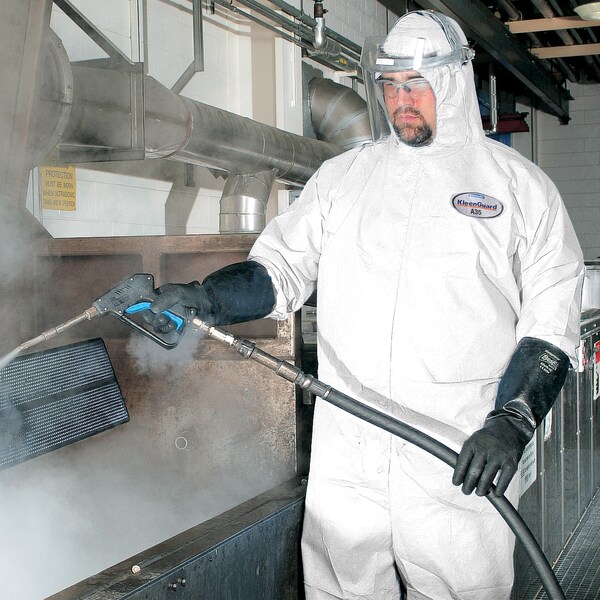 Kleenguard Disposable Coverall, Hooded, 4XL, KleenGuard(TM) A35, Zipper, Elastic Cuff, Elastic Ankle, 25 PK - 38938