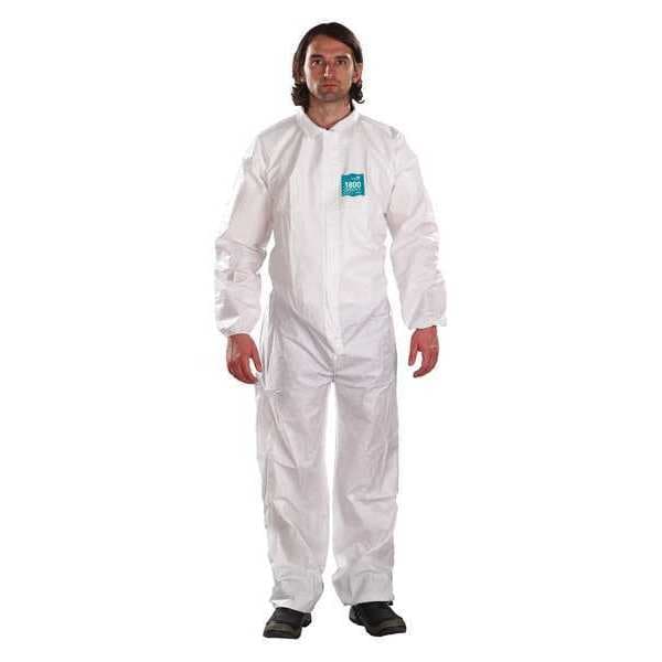 Ansell Disposable Coverall, Collared, XL, Microporous Film Laminate, Zipper, Elastic Cuff, Elastic Ankle - WH18-B-92-103-05