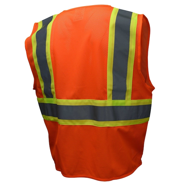 Radians Hi-Vis Economy Vest w/Two-Tone Trim Xl Class 2 , Zipper Closure 2 Pockets - SV22-2ZOM-XL