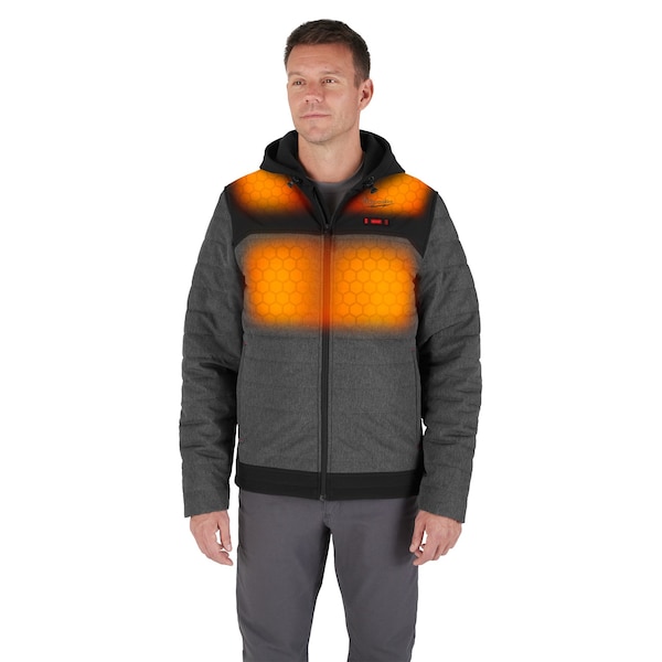 Milwaukee Tool M12 Heated TOUGHSHELL Men's Jacket, Gray, Heats 3 to 12 Hours, 2 Outside Pockets, L - M102G-21L