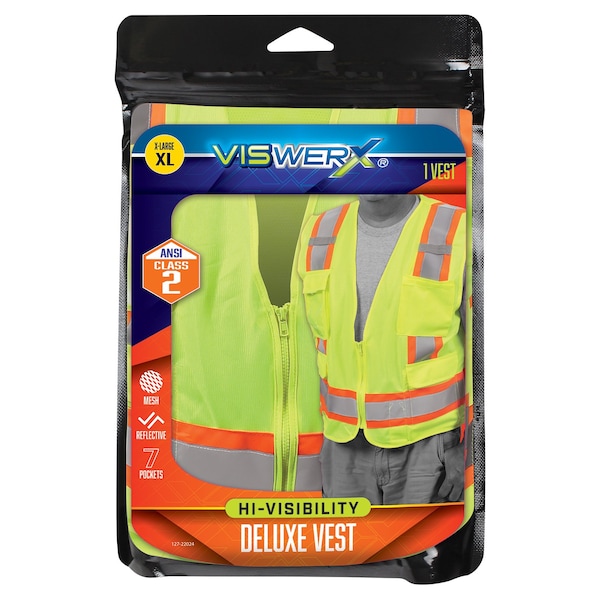 Viswerx Hi-Vis Deluxe Vest - ANSI CL2 XL - 127-22024