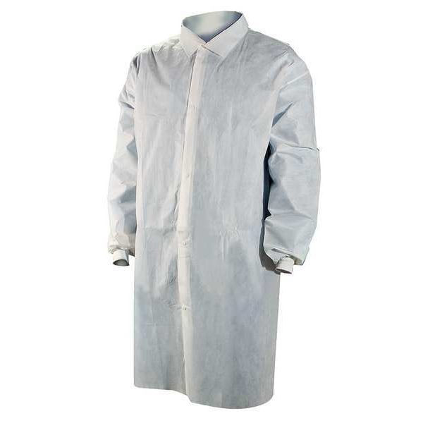 Cellucap Disposable Lab Coat, Polypropylene, Snaps Closure, White, XL, 25 PK - 3509X