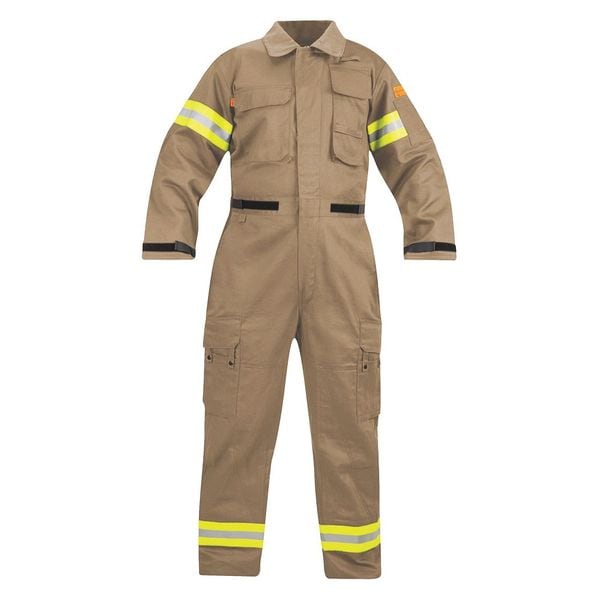 Propper Extrication Suit, Fire Resistant Cotton; Nylon, 7.7 oz Fabric Weight, 34 in Inseam, Khaki, L - F51412X250L3