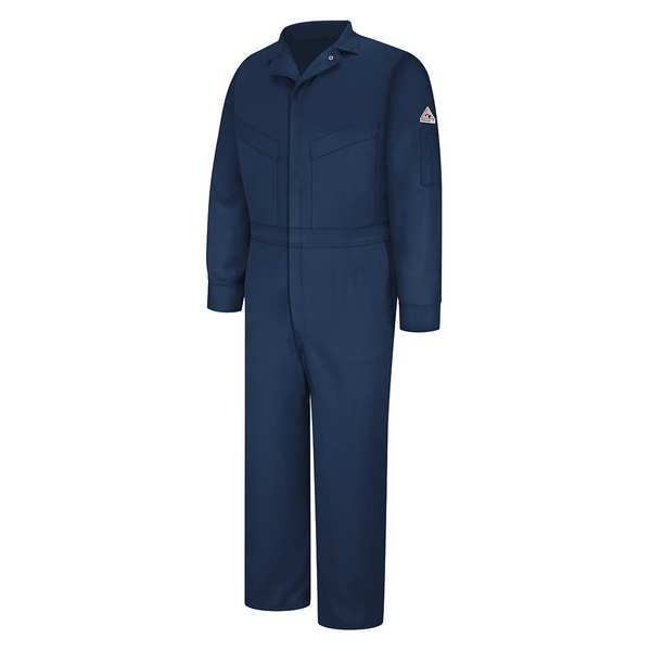 Bulwark Coverall, 9.1 cal/sq cm ATPV, S, 30 1/2 in Inseam, 88% Cotton/12% Nylon, Zipper - CLD4NV RG 34