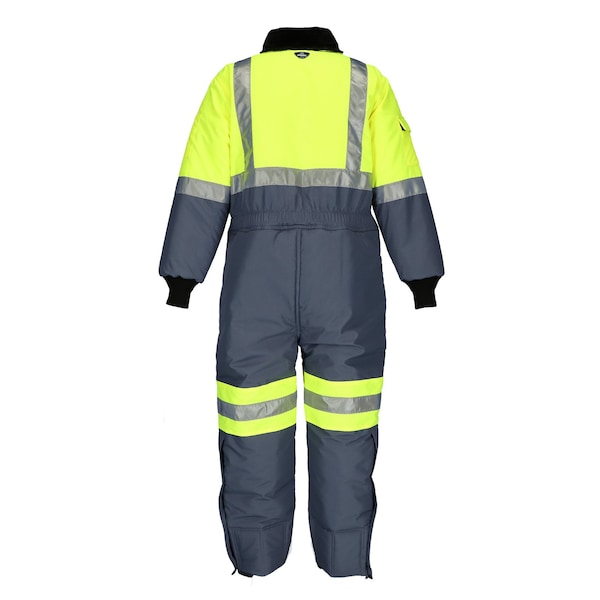 Refrigiwear Insulated Coveralls, Nylon, Lime/Grey, 3XL - 7550RTLG3XL