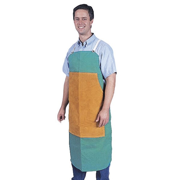Tillman 24X42 Grn Bib Apron W/Leat - 6242FDLP