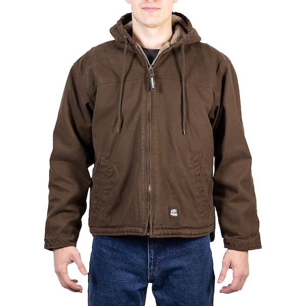 Berne Work Coat, Washed Hooded, Large, Tall - HJ626