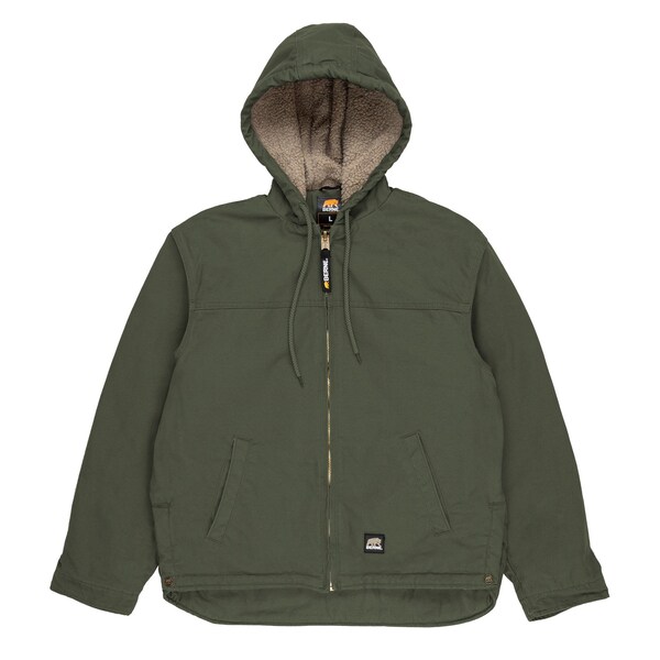 Berne Work Coat, Washed Hooded, Large, Tall - HJ626