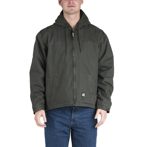 Berne Work Coat, Washed Hooded, Large, Tall - HJ626