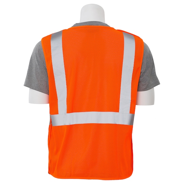 Deltaplus Safety Vest, Break Away, Mesh, Class 2, S320, Hi-Viz Orange, 2XL - 61113