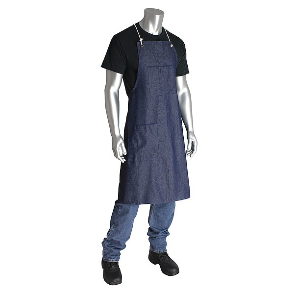 West Chester Protective Gear Bib Apron, 55inLx36inW, Blue, 8 mil, PK12 - UPB-55