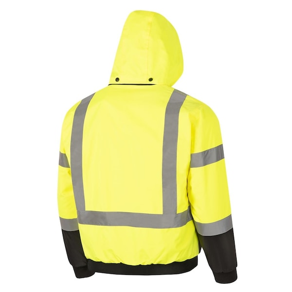 Pioneer High Visibility Waterproof Bomber Jacket, Polyester, Yellow/Green, 3XL - V1130560U-3XL