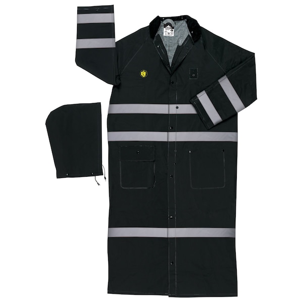 Mcr Safety Garments, .35mm, PVC/Poly, Coat, LF, Refl, X4 - FR267CRX4