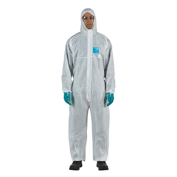 Ansell Disposable Coverall, Hooded, 4XL, SMS, Zipper, Elastic Cuff, Elastic Ankle, Serged Seam, 25 PK - WH15-S-92-111-08