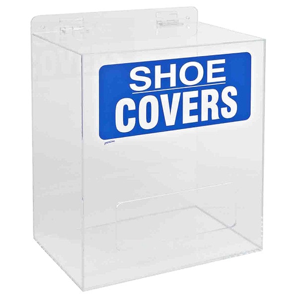 Brady Shoe/Boot Cover Dispenser, Acrylic, Blue/Clear, 14 in - PD322E