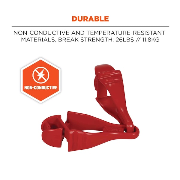Ergodyne Swivel Glove Clip Holder with Dual Clips 3420, 100 Pairs, Red, 100PK - 19313-BULK