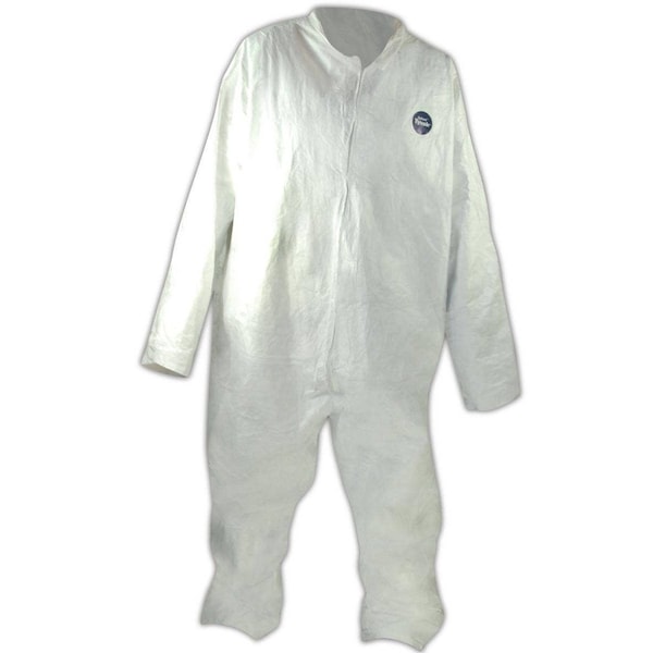 Dupont Disposable Coverall, Collared, 5XL, Tyvek, Zipper, Serged Seam - CVZ11-XXXXXL