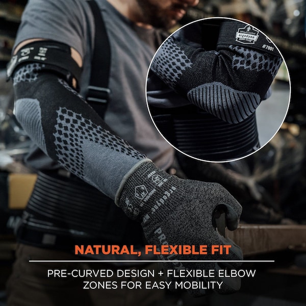 Ergodyne 18 in Black CR Protective Arm Sleeves A9 - 7991-PR18